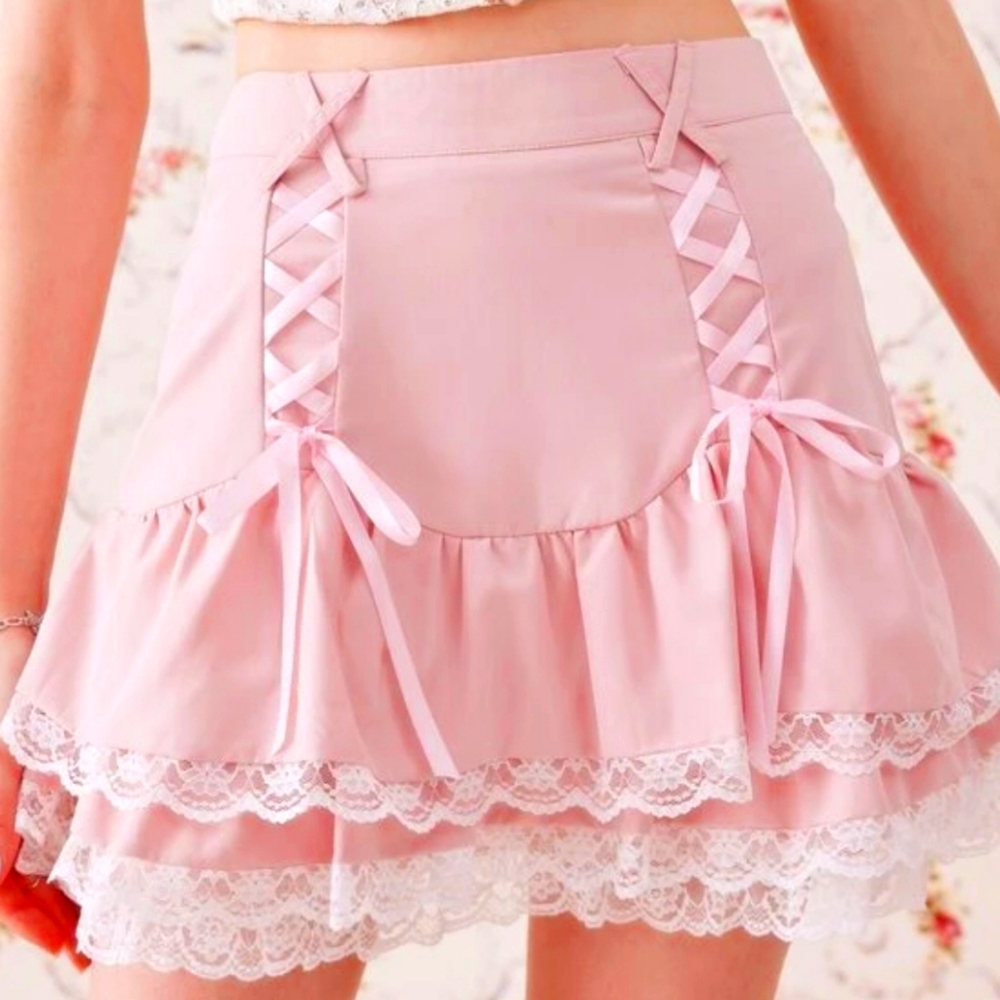 NWT BY: Romwe LACE TIE SKIRT Sz/L FITS A SZ/S/M